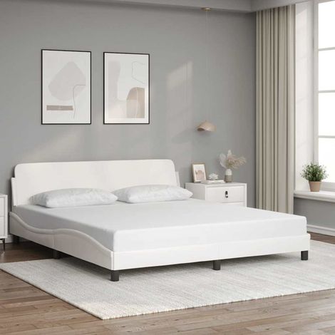 Bettgestell "Dover" Weiß 180x200 cm Kunstleder