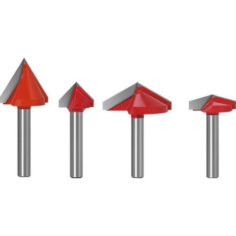 4pcs Fraise À Rainurer Droit En V, 60° 90° 120° 150°, Queue De 6mm, Fraise À Bois 3d En V Fraise À Graver Cnc (1/4)