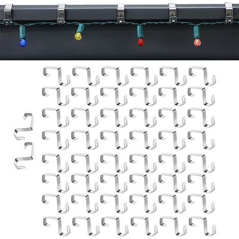50 Haken zum Aufhängen von Lichterketten im Außenbereich, geeignet für festliche und saisonale Weihnachtsdekorationen.