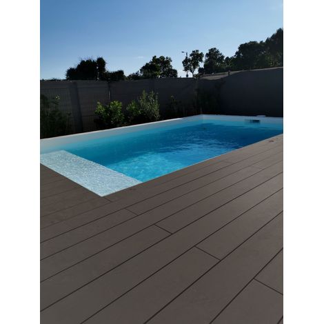 Green Outside – Kit complet 25 m² terrasse composite anthracite – Lames en bois recyclé et polyéthylène – Dimensions 260 x 14.6 cm – Résistant aux UV et champignons