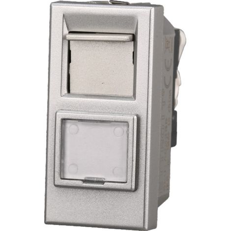 ETTROIT AG2355 Netzwerkanschluss RJ45 CAT5E Datenbuchse, graue Farbe, kompatibel mit Bticino Axolute