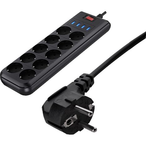 Multiprise Convertisseur EU 16A/4000w– Idéal Bureau & Voyages,blanc,Sortie AC euromètre 10 + sortie usb 4 (1/4)
