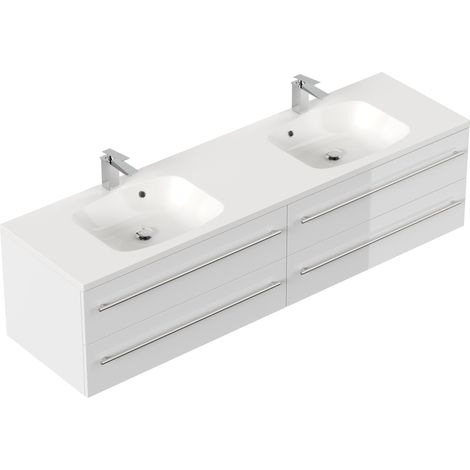 Badmöbel Colossos 180 SoftClose weiss hochglanz (1/5)