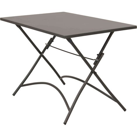Tabelle 110x70 cm Closable Outdoor Klappgarten Garten mit Struktur und Top in Stahleisen Mini - DarkGray