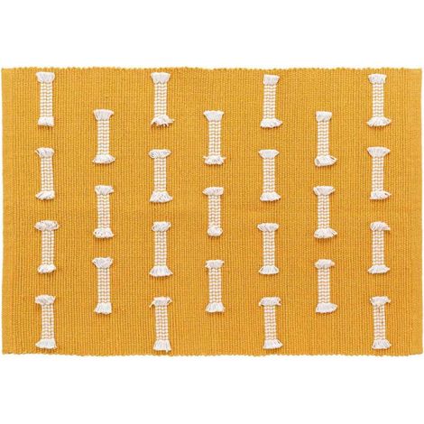 Tapis Déco Tissé "Juline" 50x80cm Jaune (1/5)