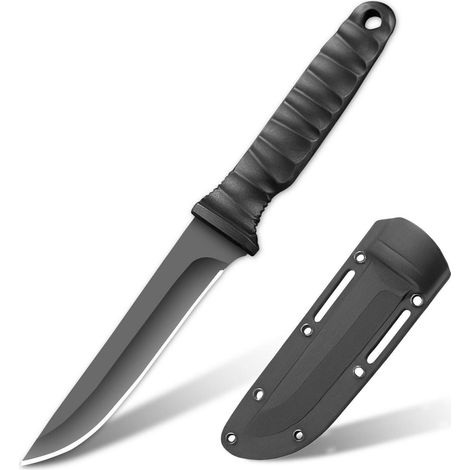 Scharfes Survival Messer mit Kydex Scheide für Camping, Bushcraft und Angeln