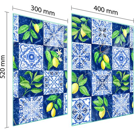PLAQUE DE PROTECTION EN VERRE POUR POÊLE 70x52 MOSAÏQUE (1/5)