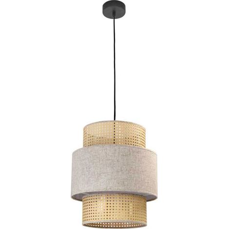 LAMPADARIO STILE INDUSTRIAL 40X44,5 CM CON PARALUME CREMA E BIANCO (1/5)