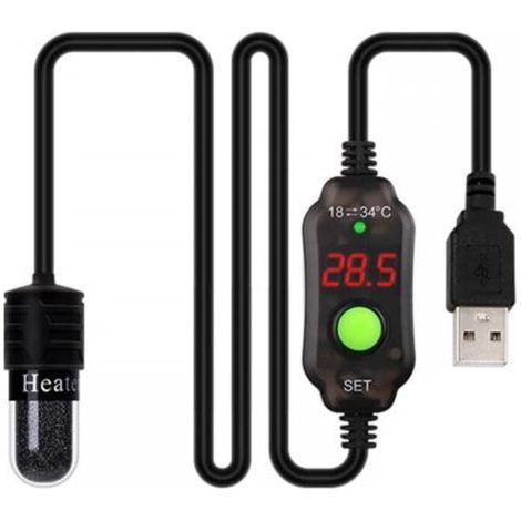 Réchauffeur D'aquarium, Mini Radiateur Submersible pour Aquarium Tige Chauffante Contrôle Précis de la Température pour Aquarium 4L (1/5)