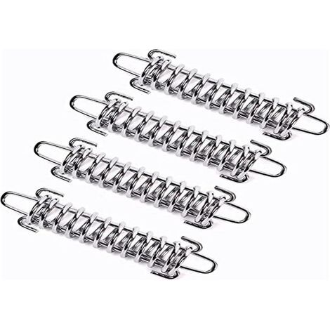 Lot de 4 Ressorts de Traction en Acier Inoxydable avec œillets pour Fixation de Voile d'ombrage, Ressorts de Tension, Ressorts de Traction avec Crochets (1/5)