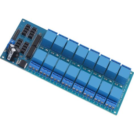 Module relais 16 canaux avec protection par optocoupleur, alimentation et déclenchement haut (1/5)