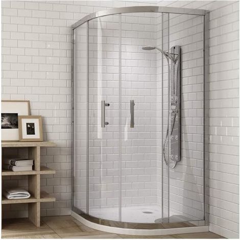 Box doccia cabina Bagno semicircolare scorrevole angolare 80X80 Trasparente