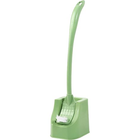 Escobilla de baño mural con mango largo y ergonómico – Máxima eficacia para una limpieza a fondo de la taza del inodoro – Incluye soporte – Verde (1/5)