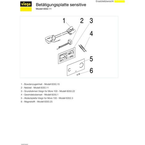 VIEGA 622671 Plaque de commande WC 8352.11 (1/5)
