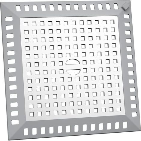 Attrape Cheveux Douche 12,3 x 12,3 cm Filtre Evier Cuisine de Carré en Acier Inoxydable Argenté Grille Evier Anti-Obstruction pour Douche de Salle de Bain, pour Salle de Bain et Cuisine (1/5)