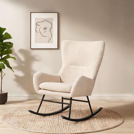 Fauteuil beige en polyester 66 x 100 x 93 cm (1/5)