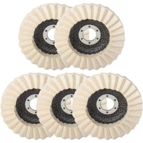 5 Pcs Disque de Polissage en Feutre de Laine, 125mm x 22,2 mm Disque Polissage Feutre, Disque Lamelle Feutre, pour Polissage Verre, Métal (1/4)