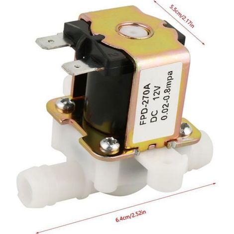 Vanne Électromagnétique - Normalement Fermée N C Résistante à l'humidité - Plastique 12mm (1/5)
