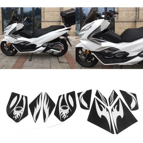 Autocollant latéral Honda PCX125/150, motif fibre de carbone, gris