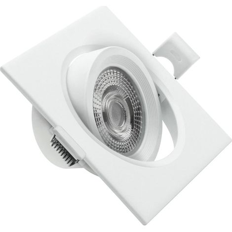 Gerahmter, schwenkbarer LED-Ring (7 W, 3 CCT, 560 lm), IP20, 9 x 9 x 3,8 cm, weiße Farbe