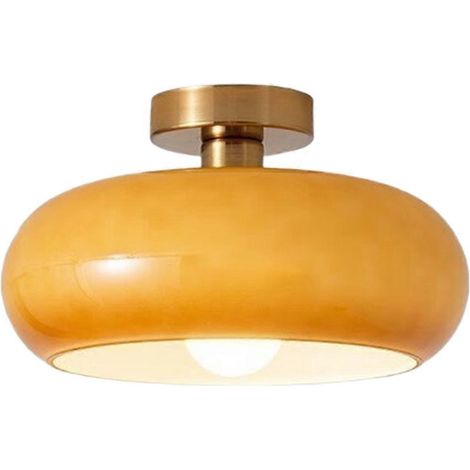Suspensions vintage en verre pour restaurant, bar, salon, cuisine, chambre, plafonniers LED d'intérieur, orange (1/5)