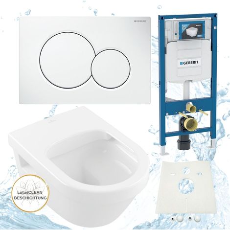 Geberit Vorwandelement Sigma Villeroy Boch Architectura WC spülrandlos Komplettset (1/4)