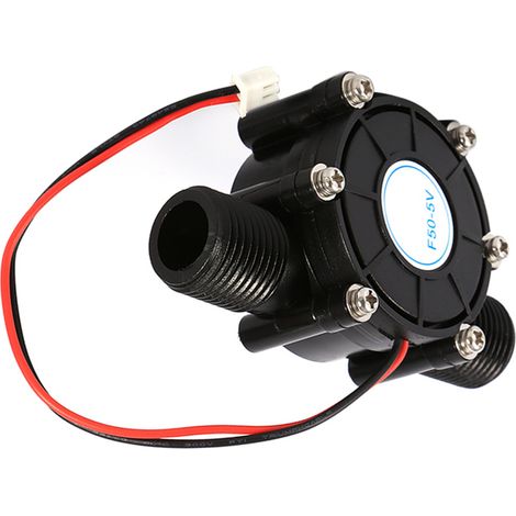 Hydraulischer Turbinengenerator - Modell F50-5V - Tragbares Wasserkraft-Set zum Aufladen über USB (5V geregelt, robuster Kunststoff, schwarz) (1/5)