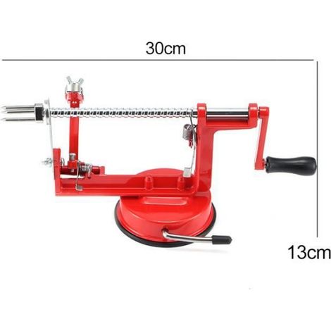 Éplucheur Pommes - Machine 3 en 1 Éplucher Évider Couper Fruits Légumes - Acier Inoxydable Pied Ventouse - 1 Pièce (1/4)