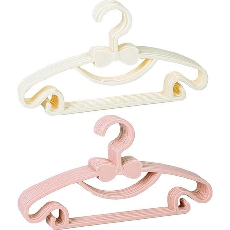 10 grucce per vestiti per neonati,grucce in plastica per vestiti per neonati,grucce in plastica per vestiti,pantaloni per neonati (rosa,bianco)