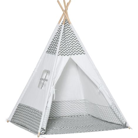 Tapis, en bois, gris, 120 x 120 x 155 cm, pour enfant, format pratique, style facile à associer, usage quotidien, installation facile