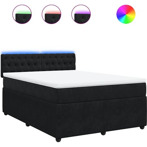 Maison Exclusive - Boxspringbett mit Matratze Schwarz 160x200 cm
