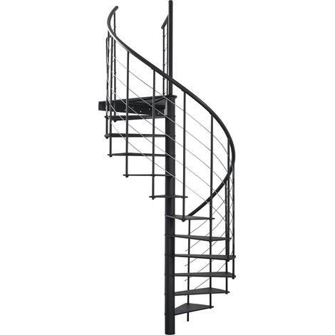 Minka Spindeltreppe Milano 42 - 300,3cm Geschosshöhe Schwarz 140cm Durchmesser (1/5)
