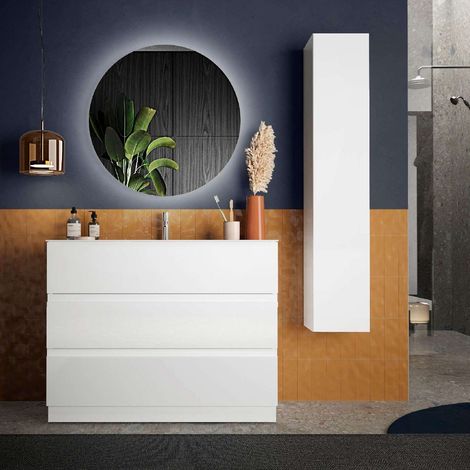 Mobile Bagno a Terra Bianco lucido - Start  L 82 X H 50 X P 45 cm (1/2)