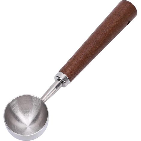 Cuillère doseuse en acier inoxydable 304, long manche en bois, cuillère à café multifonction pour cuisine et maison (1/5)