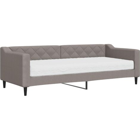 Maison Exclusive - Divano Letto con Materasso Tortora 80x200 cm in Tessuto