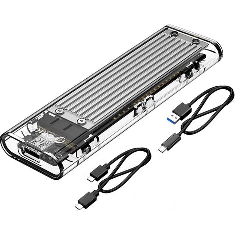 NVMe USB-Carcasa SSD M.2 NVMe Adaptador USB3.2 Gen2 10Gbps, Caja para Disco Duro con C to C y C to A Cables, para PCI-E M-Key 2280, 2260, 2242, 2230 SSD,con UASP y Trim- TCM2 (1/5)