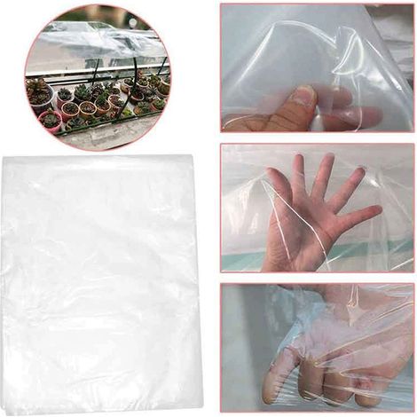 Film antigel transparent pour plantes de jardin, protection imperméable, film d'étanchéité pour fenêtres, film de couverture PE pour serres, 2 x 10 m (1/5)