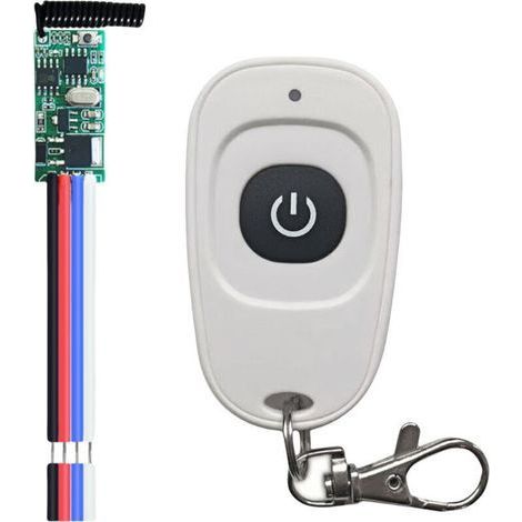 Interrupteur Télécommande RF 433 MHz 12 V CC – Kit Émetteur + Récepteur Mini Relais LED Haute Sensibilité 3,5–12 V pour Porte de Garage (1/5)