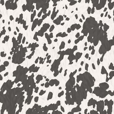 Cowhide Effect Wallpaper Black White Faux Fur Animal Print Feature Wall (1/4)