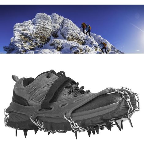 1 Paire de Griffes Universelles 14 Pointes Antidérapantes pour Chaussures de Randonnée et Montagne