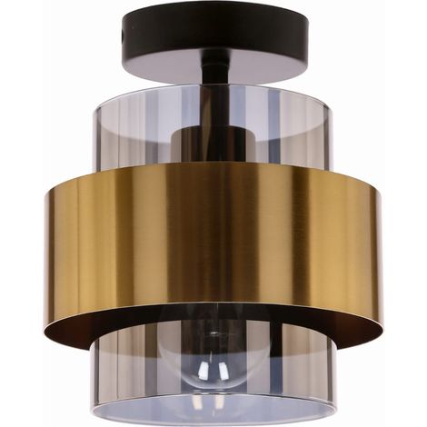 Plafoniera Candellux Spiega nero oro metallo 1xE27 18cm (1/3)