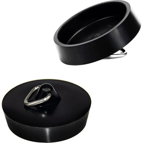 6 PCS Bouchons D'évier en Caoutchouc, Bouchon Baignoire Universel, Bouchon d Evier Cuisine, Noir – Étanche et Durable – Convient pour évier, lavabo, Salle de Bain, buanderie et Cuisine