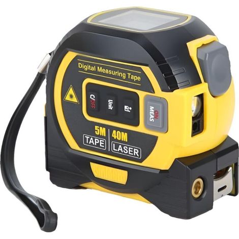 Mètre laser numérique 131Ft – Ruban de 16Ft avec rétroéclairage LCD – Précision +/- 2mm – Câblage croisé 32Ft à 90° (1/5)