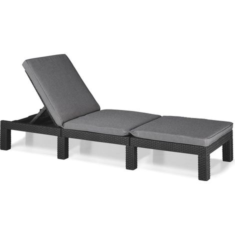 Keter Chaise longue avec coussin Daytona Cappuccino