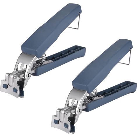 2 Pièces Pinces à Pizza en Acier Inoxydable, Four avec Protection en Silicone, Pince de Cuisine Résistant à la Chaleur, Pince à Plaque Antidérapante pour Bol Chaud, Four, Marmites (1/5)