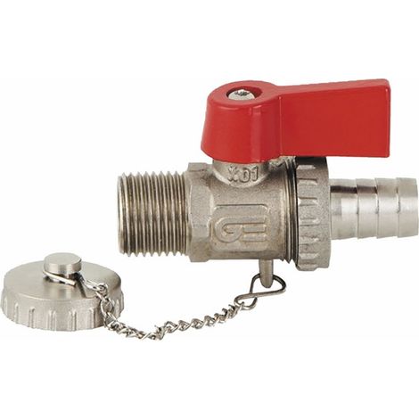 Robinet M1/2'' avec levier et bouchon F3/4'' avec tétine - DIFF