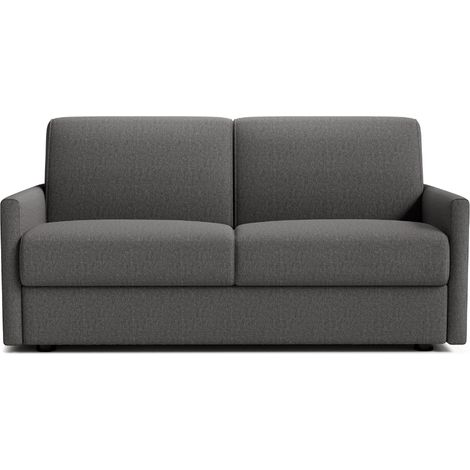Divano 3 posti in tessuto grigio antracite convertibile in letto 140x190 cm - LUCIA