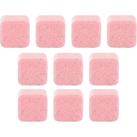 10er-Packung schnell wirkende, sprudelnde WC-Reiniger für eine schnelle und einfache Reinigung. Entfernt Urin und Schmutz. Rosa.