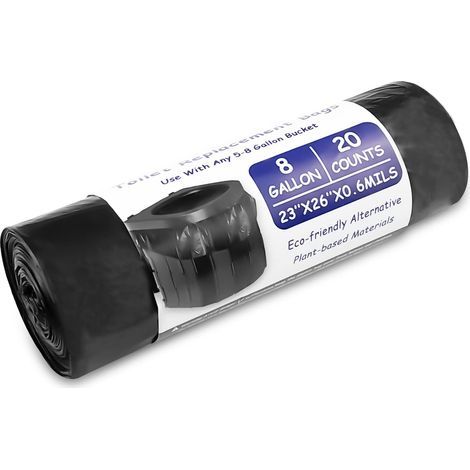 Pack de 20 Toilettes Sacs, le Noir, le Camping de Toilette Biodégradable, 22 L pour Toutes les Toilettes de Camping, le Camping de Toilette, Imperméable à l'eau pour le Camping, la Randonnée, les Voya (1/5)