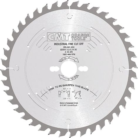 Disco de Sierra CMT MD 250×30 mm Z60 para Ingletadora